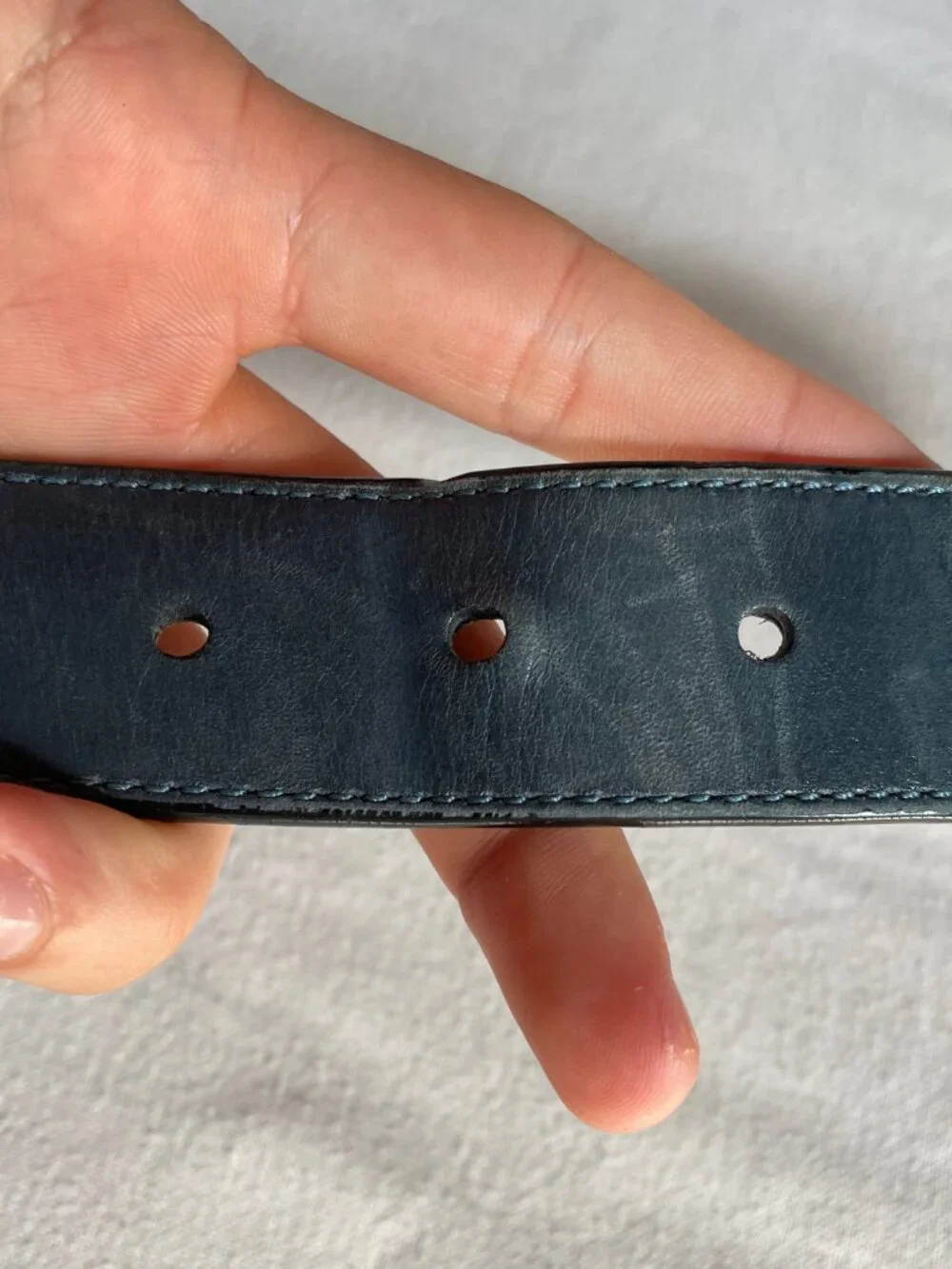 Coach Reversible Black and Green Leather Belt with Silver Buckle